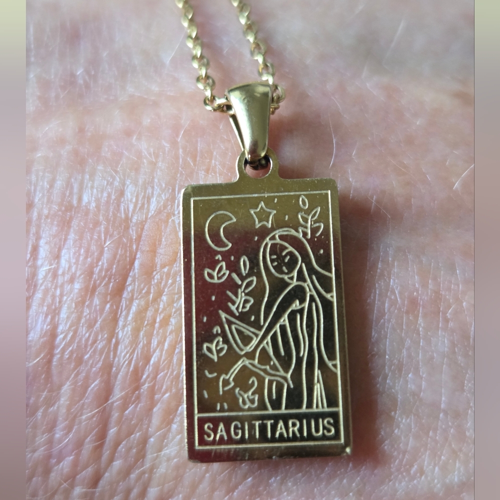 18k Gold Plated Sagittarius Zodiac Pendant Necklace
